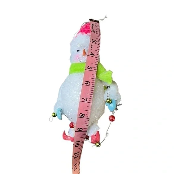 Plush Snowman Glittered Chri Ornament - Picture 6 of 7